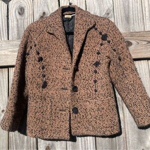 Max Studio Special Edition Women's Brown Tweed Jacket Size 4